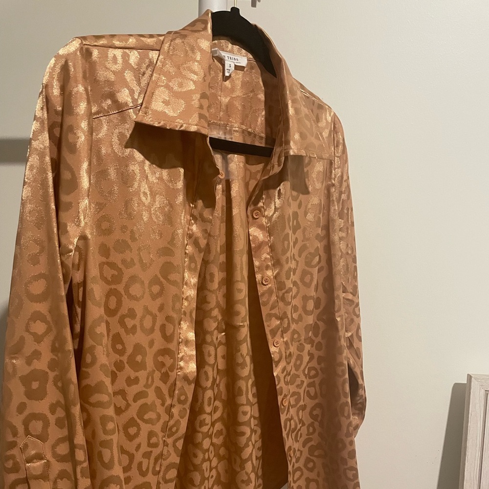 12th Tribe satin top- Gold